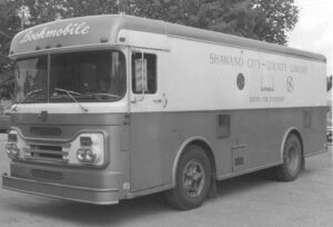 Shawano County Library's first bookmobile bus