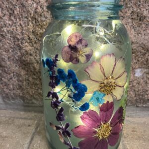 flower fairy light jar