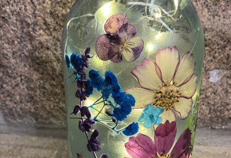 flower fairy light jar
