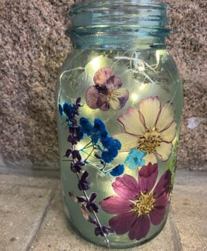 flower fairy light jar