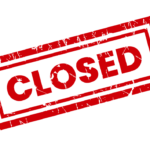 CLOSED in large, red, capital lettering