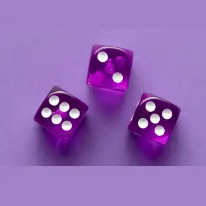 3 purple dice, links to more information