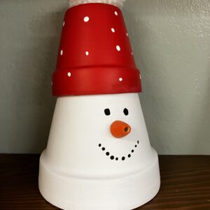 clay pot snowman