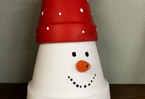 clay pot snowman