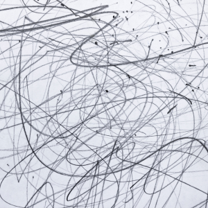 Abstract black and gray scribbles on a light gray background, links to more information