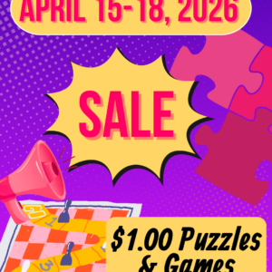 "April 15-18, 2026 SALE $1.00 puzzles and games"