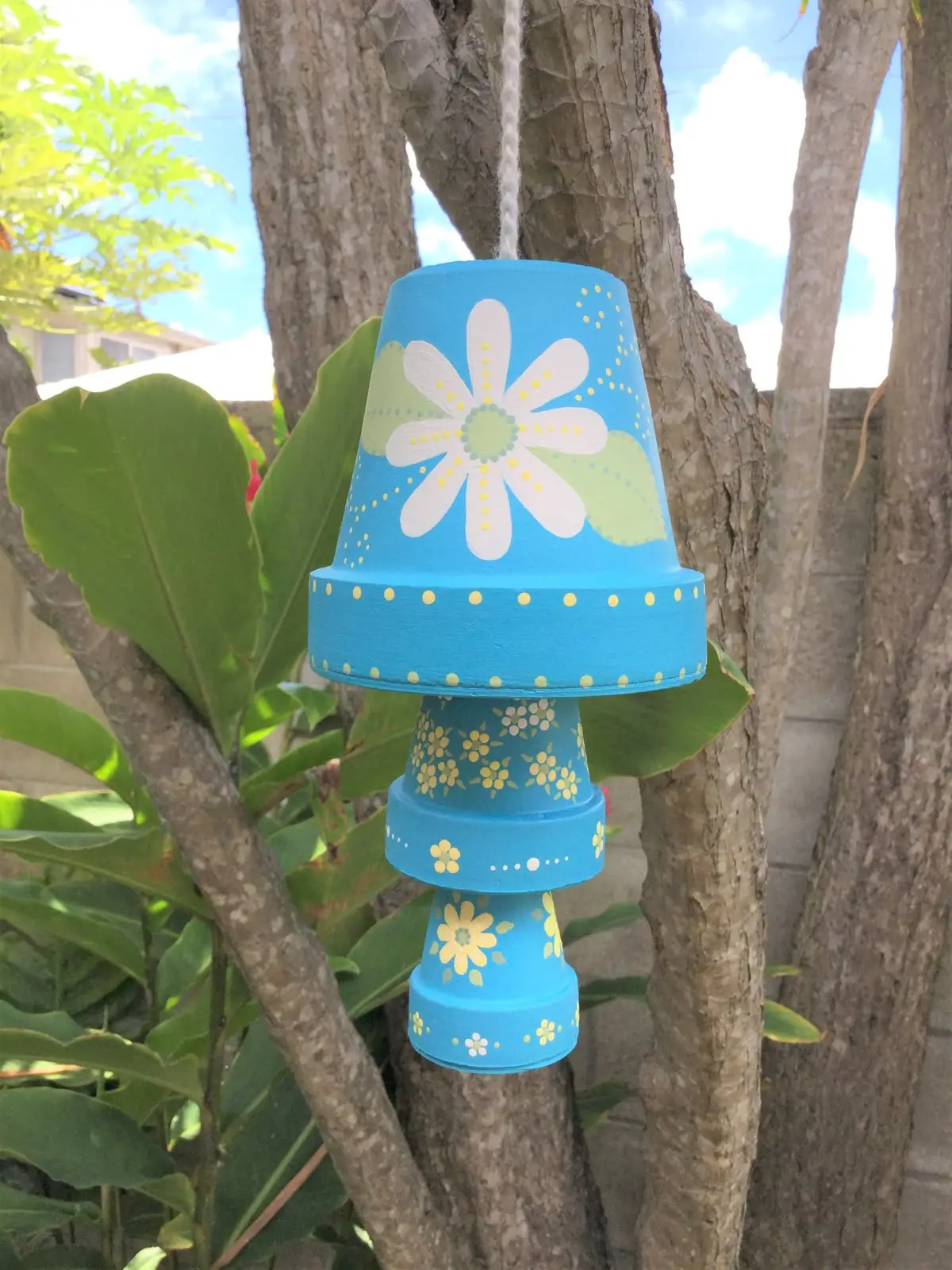 Image of painted clay pot wind chime that links to event page