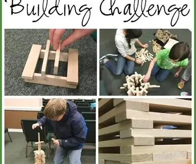 image of children building with wooden planks that links to event page