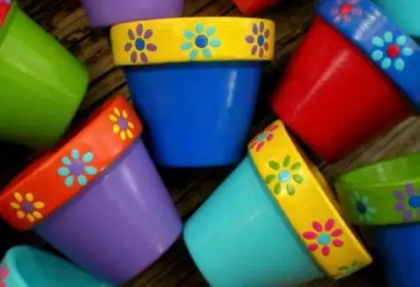 Image of colorful pained clay pots