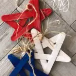Image of stars made out of popsicle sticks in red, white, and blue