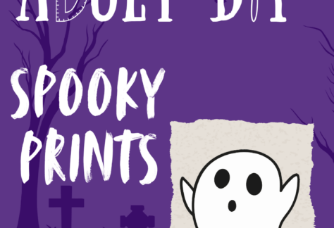 Adult DIY logo "Spooky Prints" Image of a wee ghost