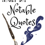Adult DIY logo "Notable Quotes" Image of a pen with a cloud of ink