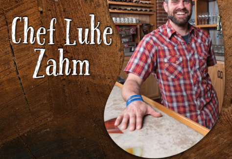 Wisconsin Foodie logo "Chef Luke Wednesday September 23rd @6pm" Picture of a man Shawano County Library logo