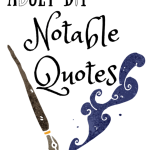 Adult DIY logo "Notable Quotes" Image of a pen with a cloud of ink