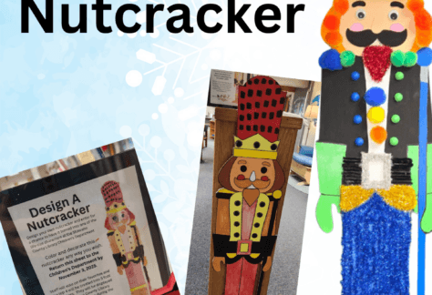 "Design a Nutcracker" Images of nutcracker art Shawano County Library logo